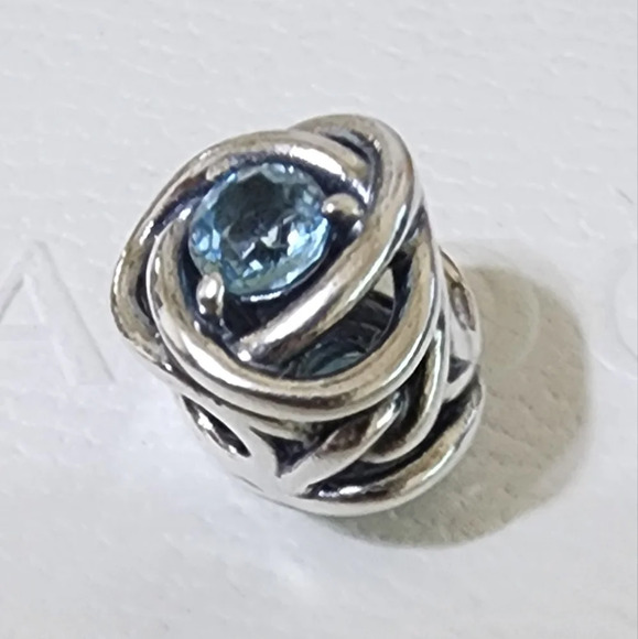 Pandora March Sea Aqua Blue Eternity Circle Charm - Picture 4 of 11